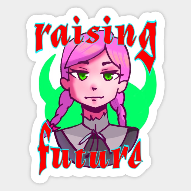 Raising future anime style girl design. Sticker by Pdr30